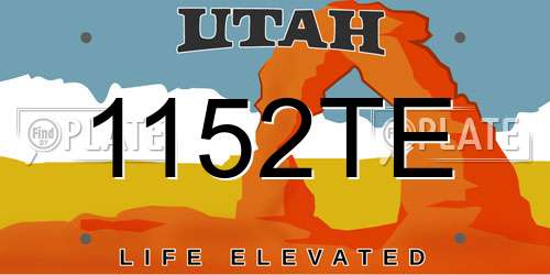 1152TE Utah License Plate