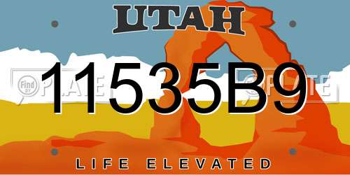 11535B9 Utah License Plate