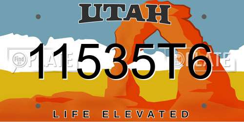 11535T6 Utah License Plate