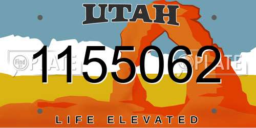 1155062 Utah License Plate