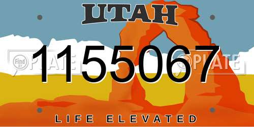 1155067 Utah License Plate