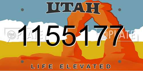 1155177 Utah License Plate