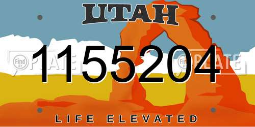 1155204 Utah License Plate
