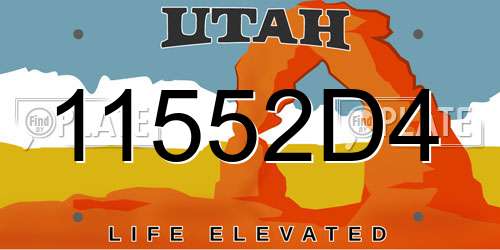 11552D4 Utah License Plate