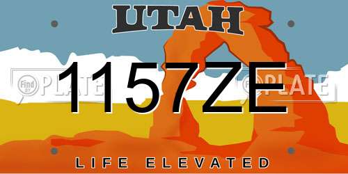 1157ZE Utah License Plate