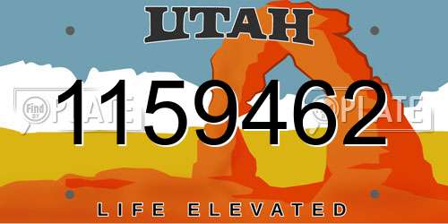 1159462 Utah License Plate