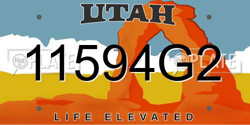 11594G2 Utah License Plate