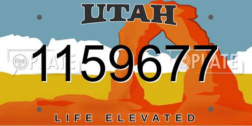 1159677 Utah License Plate