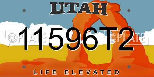 11596T2 Utah License Plate