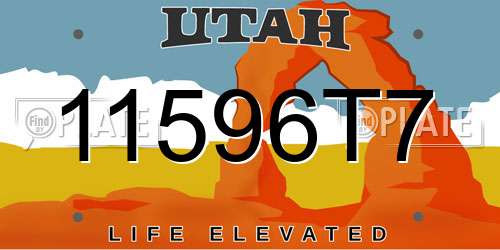 11596T7 Utah License Plate