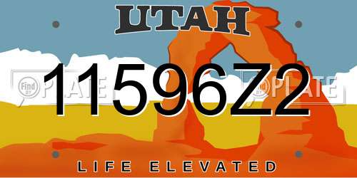 11596Z2 Utah License Plate