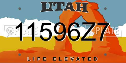 11596Z7 Utah License Plate