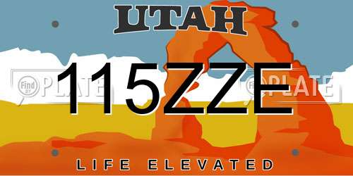 115ZZE Utah License Plate