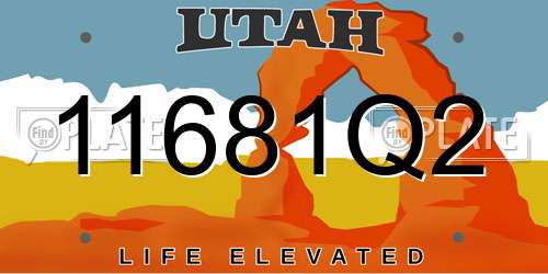 11681Q2 Utah License Plate