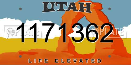 1171362 Utah License Plate
