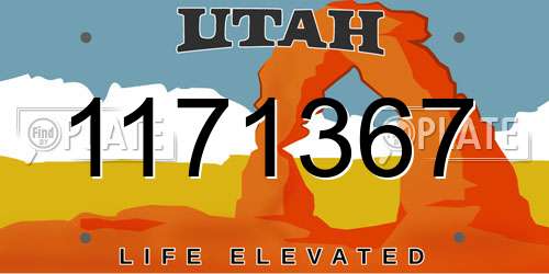 1171367 Utah License Plate
