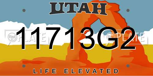 11713G2 Utah License Plate
