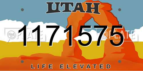 1171575 Utah License Plate