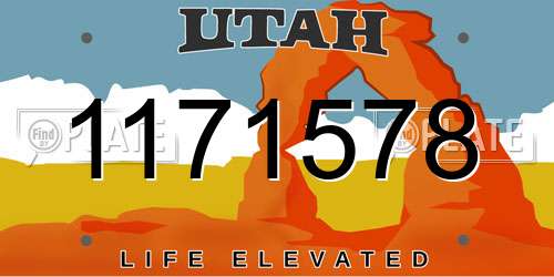 1171578 Utah License Plate