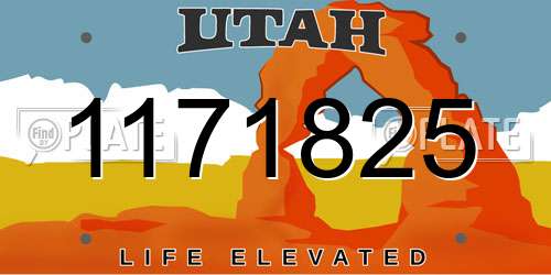 1171825 Utah License Plate