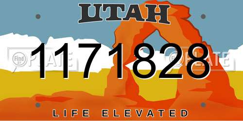 1171828 Utah License Plate