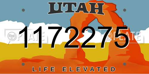 1172275 Utah License Plate