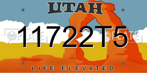 11722T5 Utah License Plate