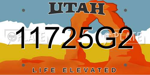11725G2 Utah License Plate