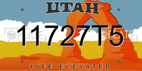11727T5 Utah License Plate