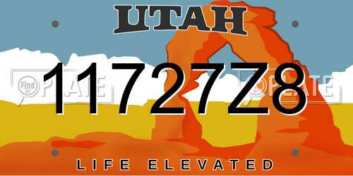 11727Z8 Utah License Plate