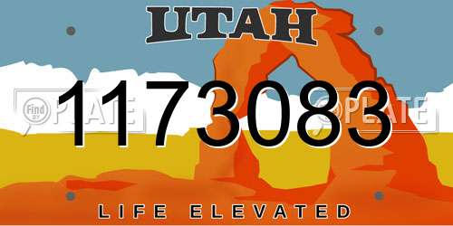 1173083 Utah License Plate