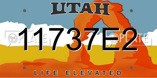 11737E2 Utah License Plate