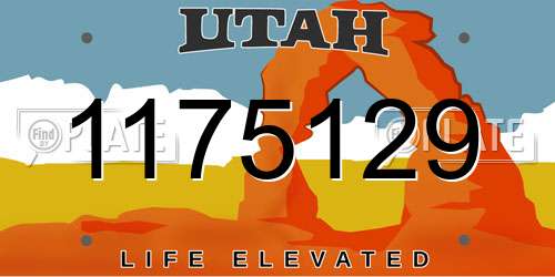 1175129 Utah License Plate