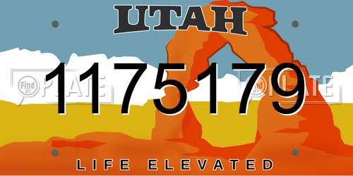 1175179 Utah License Plate