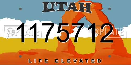 1175712 Utah License Plate