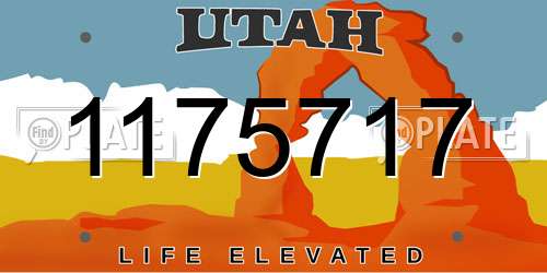 1175717 Utah License Plate