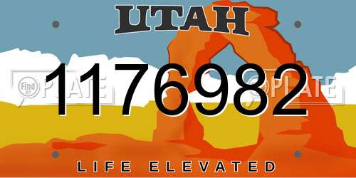 1176982 Utah License Plate