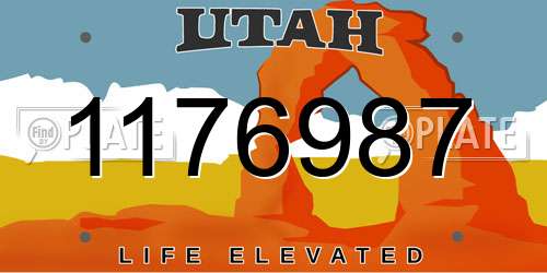 1176987 Utah License Plate