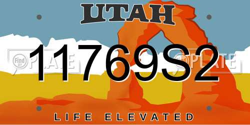 11769S2 Utah License Plate