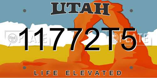 11772T5 Utah License Plate