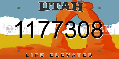 1177308 Utah License Plate