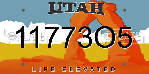 11773O5 Utah License Plate