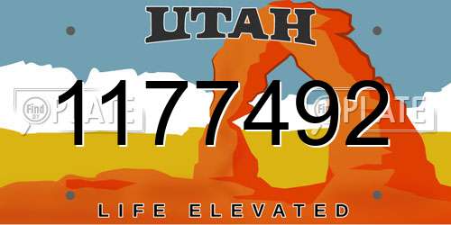 1177492 Utah License Plate