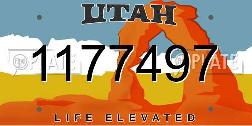 1177497 Utah License Plate