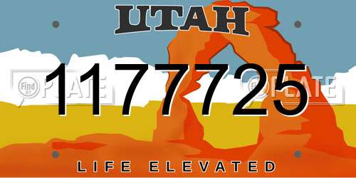 1177725 Utah License Plate