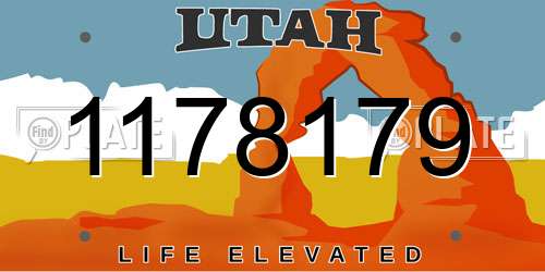 1178179 Utah License Plate