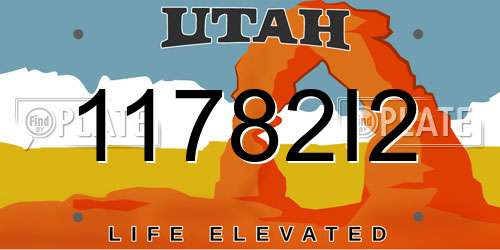 11782I2 Utah License Plate