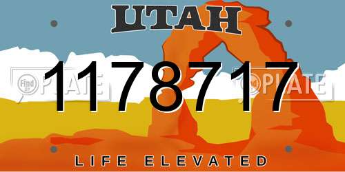 1178717 Utah License Plate
