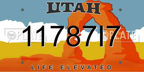 11787I7 Utah License Plate