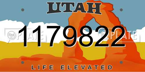1179822 Utah License Plate